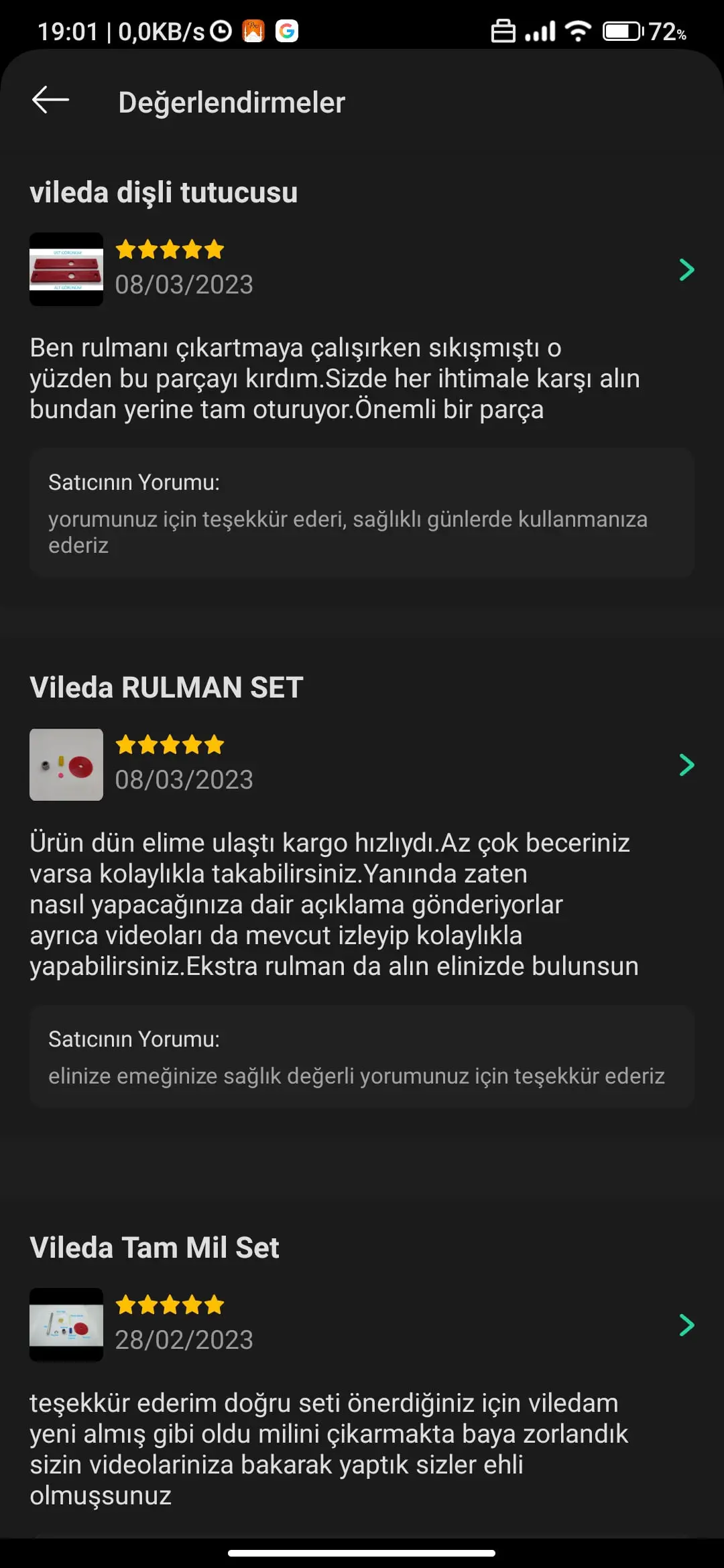 vileda rulman değişimi yorumu